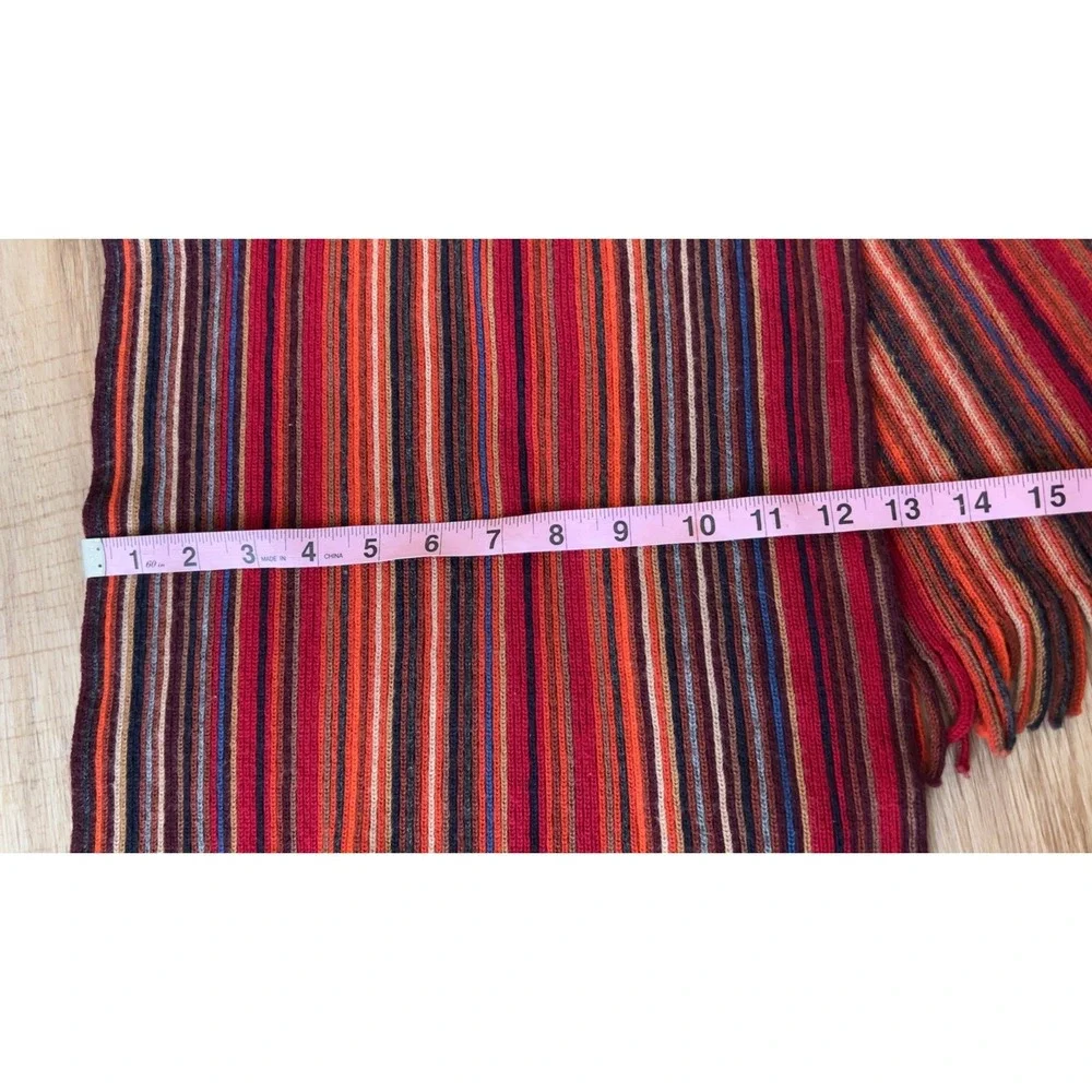 Johnston & Murphy multicolor stripe wool scarf | Made in Germany